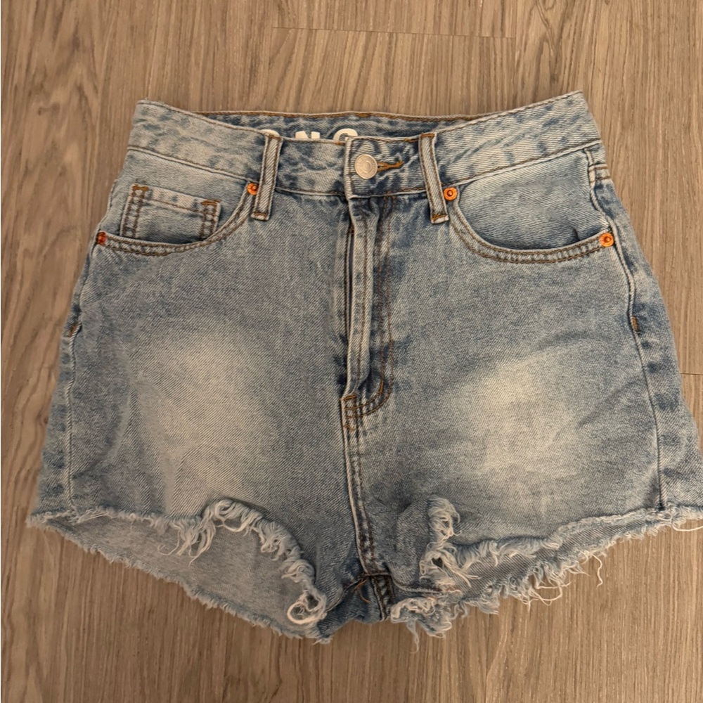 Denim High-Waisted Embroidered Pocket Women Shorts